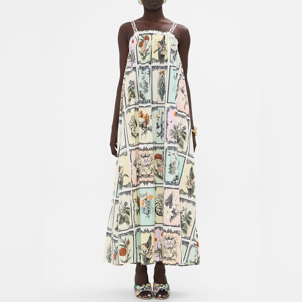 Camilla Wide Strap Sundress Long Live Letterpress
